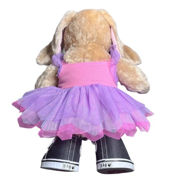 Build A Bear Workshop Bunny with Tulle Sparkle Dress and Sneakers - Picture 9 of 9